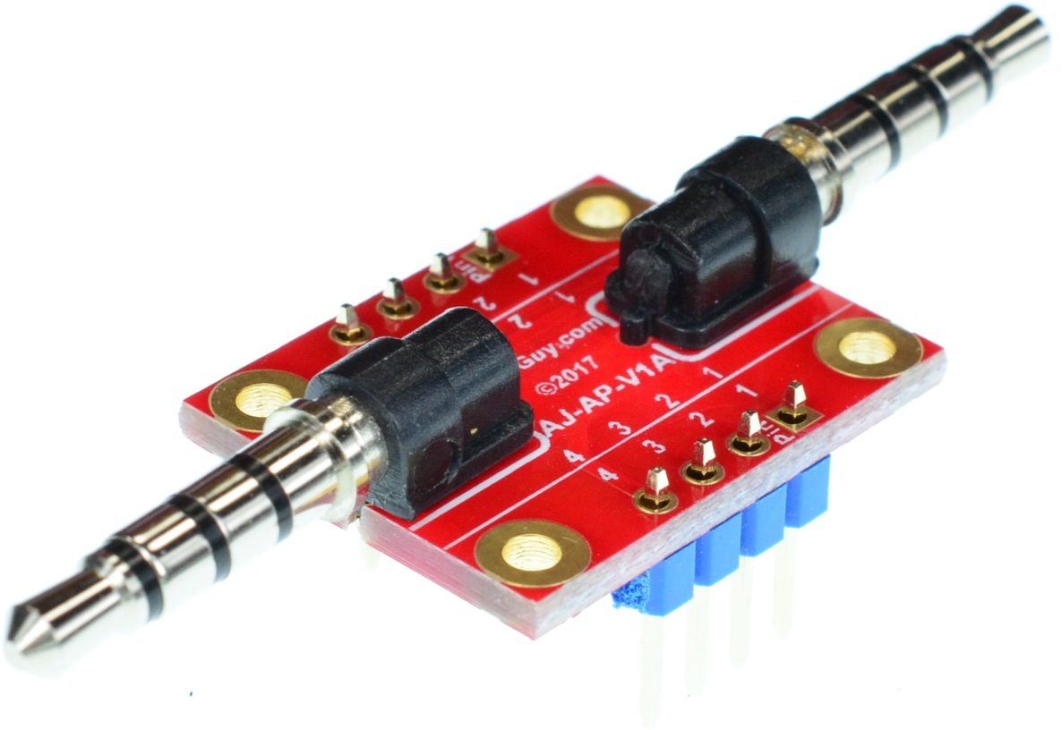 3.5mm stereo audio plug to 3.5mm stereo audio plug pass-through adapter breakout